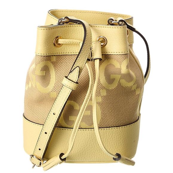 Gucci Handbags - Gucci Ophidia Mini Jumbo Gg Canvas & Leather Bucket Bag, Yellow